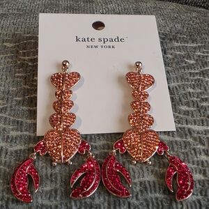Kate Spade Glittering Red Lobster Earrings